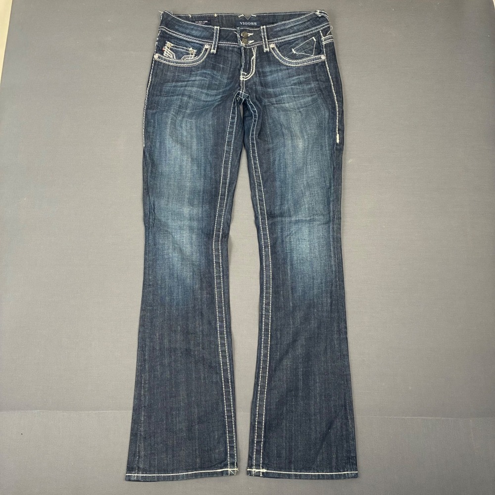 Vigoss New York Bootcut Low Rise Dark Wash Jeans Women's Size 30x32 Grunge Y2K